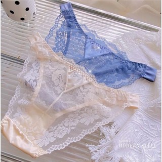  QUẦN LÓT NỮ REN DÂY SƯỜN VẢI LỤA SATIN ĐÍNH HẠT HÌNH NƠ SEXY CAO CẤP 