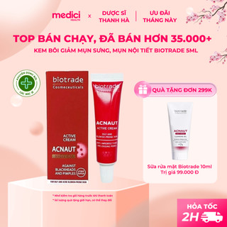 Kem chấm mụn giảm mụn bọc, mụn viêm, mụn nội tiết biotrade acnaut active cream/lotion