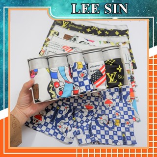 Quần lót nam in hình thun lạnh, quần sịp nam đùi thun lạnh hoạt hình doremon, shin, tom jerry, mario, onepiece - LEESIN