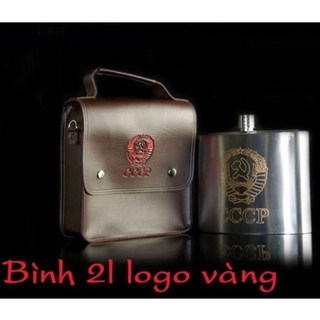 Bình tông inox 2,5L chữ vàng cao cấp inox 304 đựng nước đựng riệu