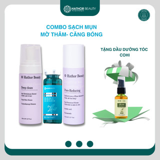 Bộ sản phẩm chăm sóc da mụn Hathor Beauty giúp giảm thâm mụn giảm mụn kiềm dầu hiệu quả chính hãng