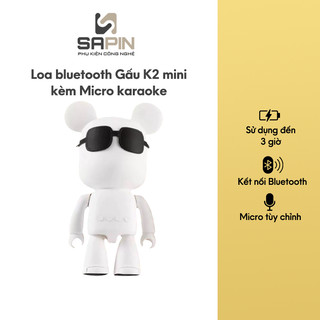Loa bluetooth Gấu K2 mini kèm Micro karaoke cực xinh sapin