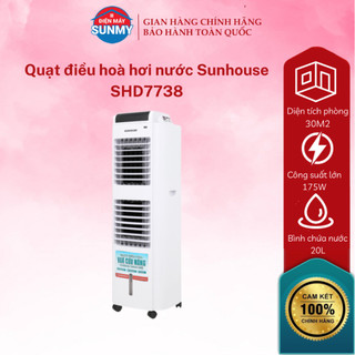 Quạt Điều Hòa Hơi Nước Sunhouse SHD7738 Làm Mát Và Sạch Không Khí- hàng Trưng bày bảo hành chính hãng