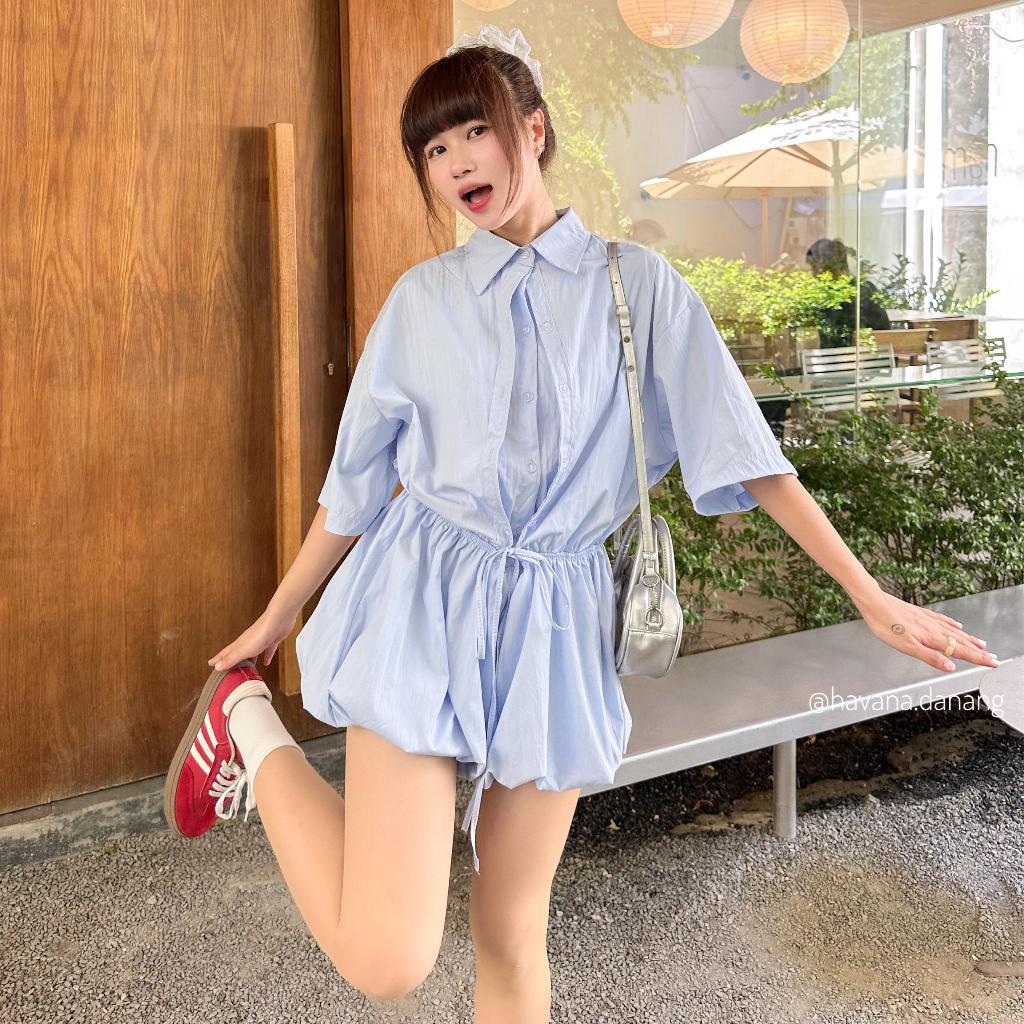 Jumsuit gió mềm cổ sơ mi dáng bí trendy HAVANA DA181