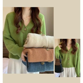 Áo cardigan áo len trơn basic len cổ chữ V dáng ngắn tiểu thư nhiều màu mới hottrend (CÓ BIG SIZE) MOQC SP51