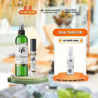 Xịt tóc tinh dầu bưởi handmade qk và tinh chất dưỡng mi handmade qk | dưỡng tóc dày mi rậm chân mày đen