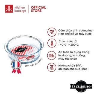 Xửng hấp gốm thủy tinh chịu nhiệt Ocuisine sản xuất tại Pháp - 20cm/24cm