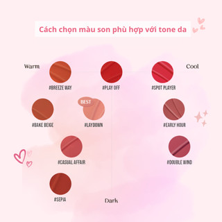 [SON CHIẾT] Son 3.C.E blur water tint chiết 0,5ml chất son mềm mịn dễ tán siêu lì