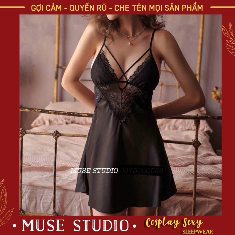 Váy ngủ sexy, Đầm ngủ gợi cảm cao cấp phối ren ngực đẹp quyến rũ | BigBuy360 - bigbuy360.vn