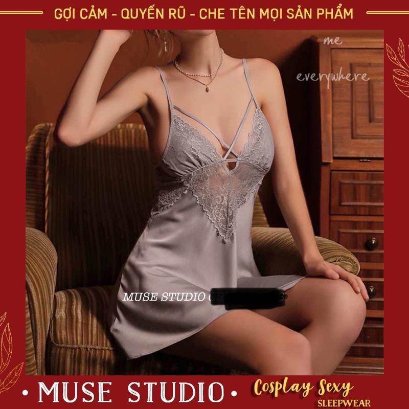 Váy ngủ sexy, Đầm ngủ gợi cảm cao cấp phối ren ngực đẹp quyến rũ | BigBuy360 - bigbuy360.vn