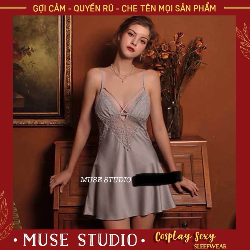 Váy ngủ sexy, Đầm ngủ gợi cảm cao cấp phối ren ngực đẹp quyến rũ | BigBuy360 - bigbuy360.vn