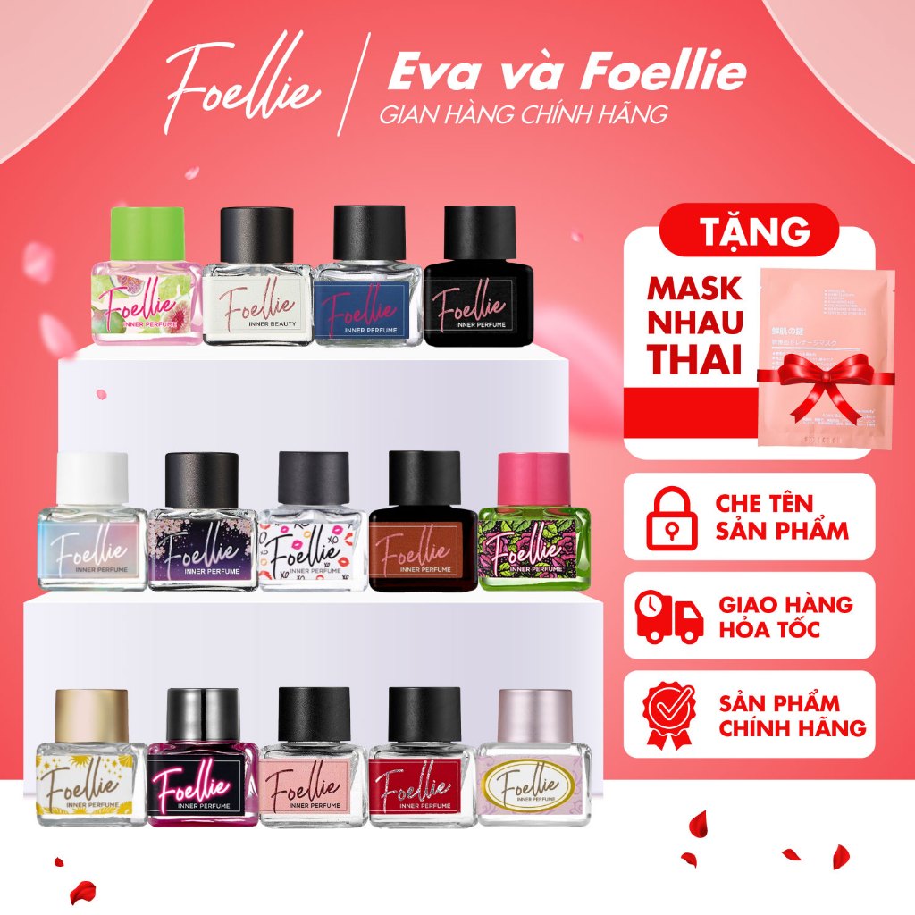 [COMBO 5ML] Nước Hoa Vùng Kín FOELLIE Lưu Hương Cực Lâu, Mùi Hương Nhẹ Nhàng, Quyến Rủ, Nồng Nàn