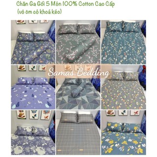 (13mẫu) Chăn Ga Gối 5 Món 100% Cotton Living Nhập Khẩu Cao Cấp, Đủ Mọi size và Độ Dày đệm (12 Mẫu)