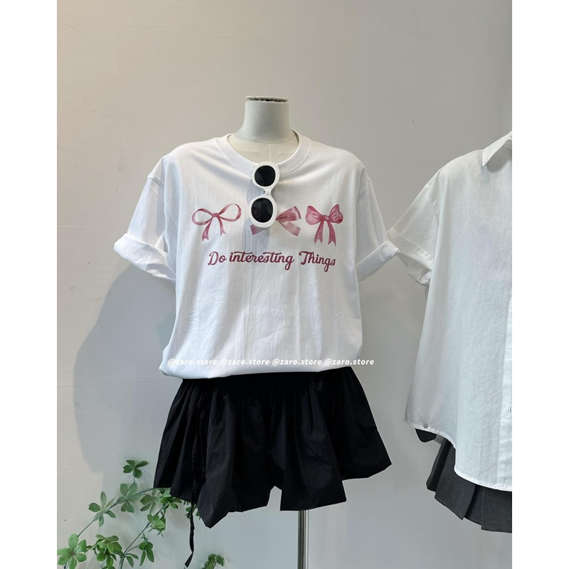 Áo pull trắng nơ interesting [HÌNH THẬT]