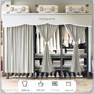 Tủ Quần Áo Tủ Vải Khung Thép Titan 2,3,4.5 buồng tủ đựng quần áo treo gấp gọn cỡ 2m5 lắp ráp đa năng