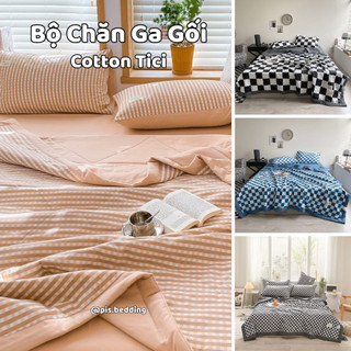 Bộ chăn ga gối cotton tici chăn chần 4 món - pis.bedding