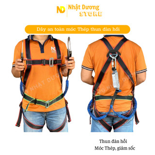 Dây đai an toàn toàn thân 2 móc Thép thun đàn hồi HO2T, Dây đai an toàn lao động có giảm sốc Hàn Quốc TCVN