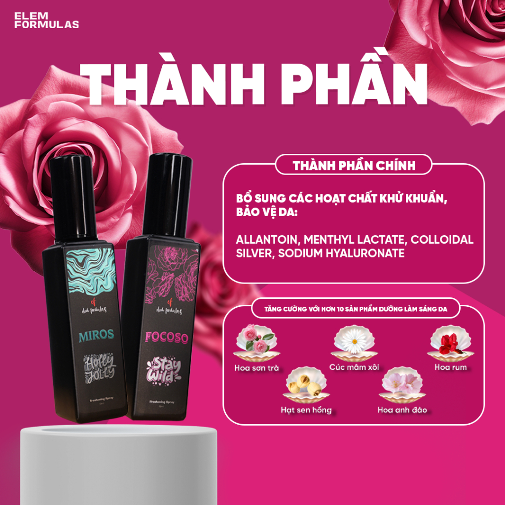 Box X2 Kiss EF Elemformulas 2 xịt thơm miệng vị tình yêu, Nước hoa vùng kín hương nước hoa cao cấp