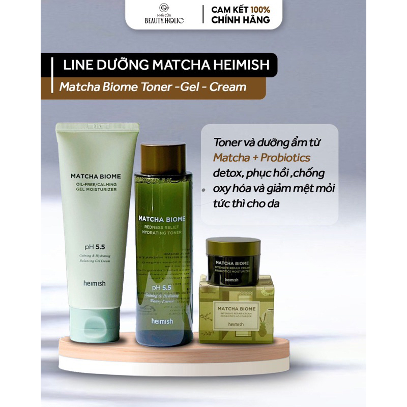Line dưỡng phục hồi, dextox da HEIMISH MATCHA BIOME