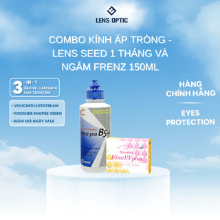 Combo Kính áp tròng - lens SEED 1 tháng và Ngâm Frenz 150ml - LENS SEED