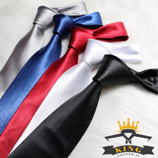 Cà vạt nam - cavat công sở TINY KING tự thắt vải mịn bóng cao cấp bản 8cm C04