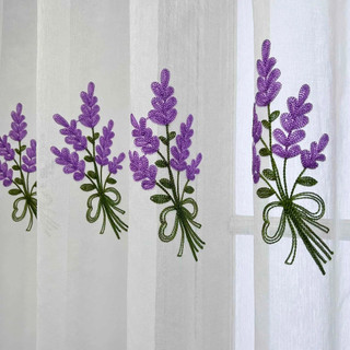 Rèm Voan Hoa Oải Hương Lavender, Rèm Cửa Sổ, Ban Công, Vách Ngăn Spa, Rèm Decor Trang Trí