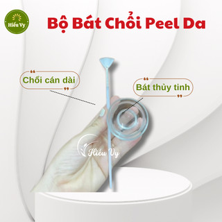Bộ bát thủy tinh và chổi peel da
