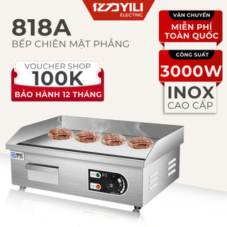 Bếp chiên mặt phẳng 818a dùng điện kiểu nhật tráng men chống dính cao cấp