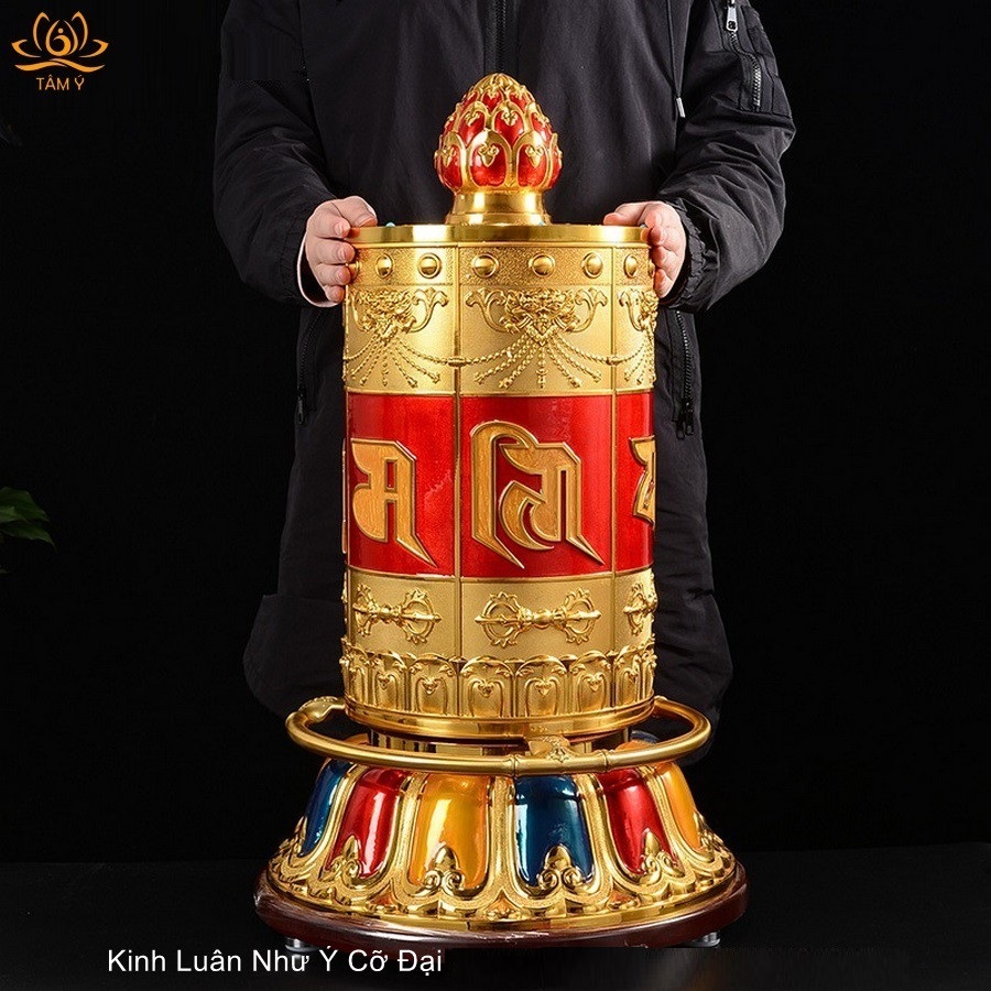 Kinh Luân Để Bàn Cắm Điện Như Ý Cỡ Đại Cao 70cm có 10 triệu biến Om Mani Padme Hum có nhạc có usb