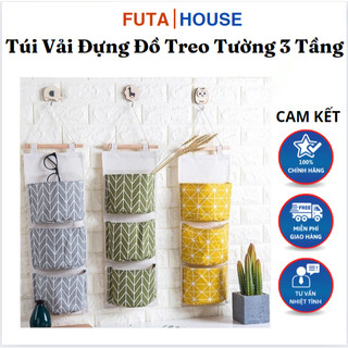 Túi vải đựng đồ treo tường 3 tầng đựng đồ cá nhân