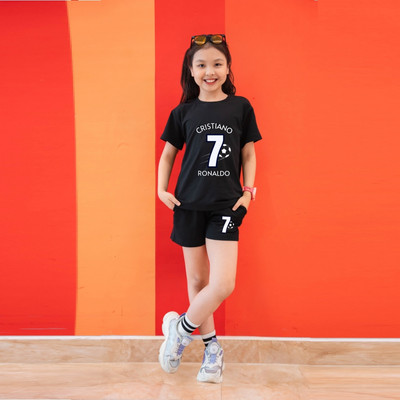 Đồ bộ bé gái in số 7 - Set đồ bé gái cân nặng từ 15-40kg-  Loza Kids SB96