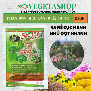 PHÂN BÓN Kích Thích Ra Hoa cực mạnh, siêu lân xanh 10-55-10 + TE Gói 25gr - VEGETASHOP - Kích Tạo Nụ