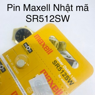 Pin 1.55V Sliver Oxide MAXELL SR512SW, 512, 335 dùng thay thế pin cho các loại đồng hồ tương thích, thiết bị điện tử