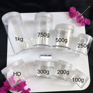 Hủ TRONG SUỐT nhựa lớn ( SEAL LÓT TỰ DÍNH) - Hủ Pet đựng gia vị / đựng thực phẩm 1kg/ 750g/ 500g/ 300g/ 250g/ 200g/ 100g