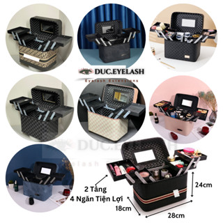 Cốp đựng đồ trang điểm makeup, đựng dụng cụ nối mi, nail, phun xăm, cốp đa năng / da PU, kháng nước nhẹ / Đức Eyelash
