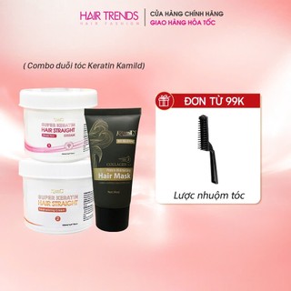 Combo ép tóc KAMI, duỗi tóc siêu dưỡng keratin phục hồi tóc tại nhà không cần định hình (Size nhỏ)