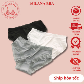 Quần lót nữ Milana, combo 5 quần lót lụa tàng hình siêu mềm mỏng mát lạnh tàng hình co giãn QL1198