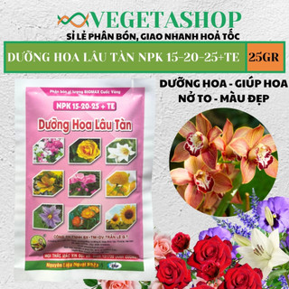 Phân bón dưỡng hoa lâu tàn gói 25g - vegetashop - phân bón cuốc vàng