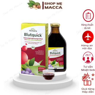 Sắt nước hữu cơ herbaria blutquick đức dành cho bé từ 1y & người lớn 500ml