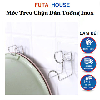 Móc treo chậu dán tường inox treo dao thớt đa năng