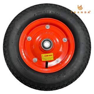 Bánh xe rùa Trần Đà, hiệu TranDa, cỡ 3.50-8 (38cm), bánh hơi, mâm bằng sắt