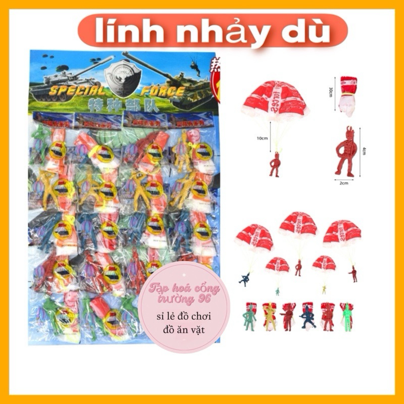 Vỉ lính nhảy dù vỉ 20 lính nhảy đồ chơi cho bé