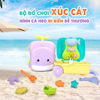 [SIÊU HOT - ẢNH THẬT] BỘ ĐỒ CHƠI VALI XÚC CÁT ĐI BIỂN HÌNH CÁ HEO VÔ CÙNG DỄ THƯƠNG