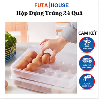 Hộp đựng trứng 24 quả có nắp đậy nhựa việt nhật khay bảo quản trứng