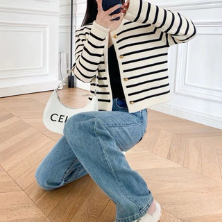 Áo len cdg kẻ cúc đồng