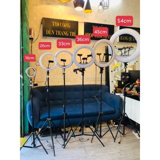 Đèn Livestream Size 16 26 30 45 54 cm và chân 2m1 Hỗ Trợ Chụp Ảnh Make up Trang Điểm.