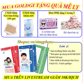 (Mẫu mới eco -Tặng quà)Bỉm quần/dán Goldgi+X5 , Goldgi Eco mẫu mới 2023 Nhật đủ size NB92/S84/M66-M60/L56-L48/XL44/XXL32