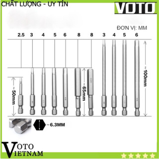 Mũi vít đầu lục giác 1/4 đường kính 1.5mm - 12mm