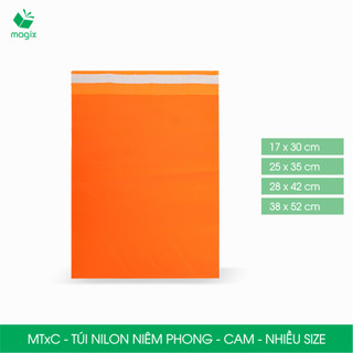 MTxC - 100 túi nilon đóng hàng niêm phong Cam - Nhiều size - Túi gói hàng, túi niêm phong