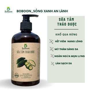 Sữa tắm thảo dược KHỔ QUA RỪNG Boboon ngăn ngừa mụn lưng, hết viêm nang lông, sáng da, mờ thâm